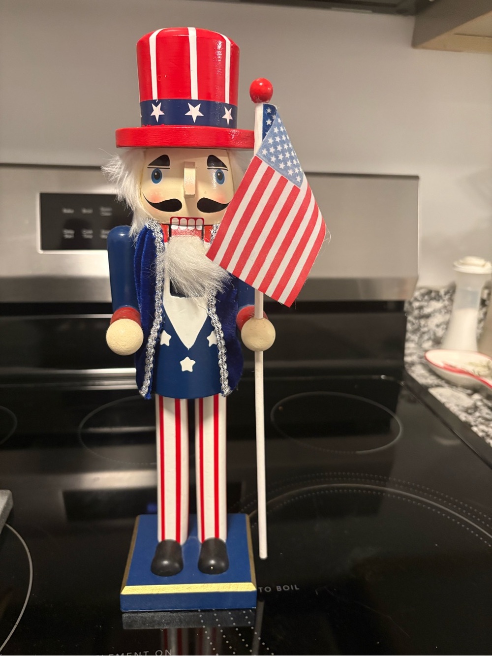 Patriotic Uncle Sam Nutcracker - Red, White & Blue
